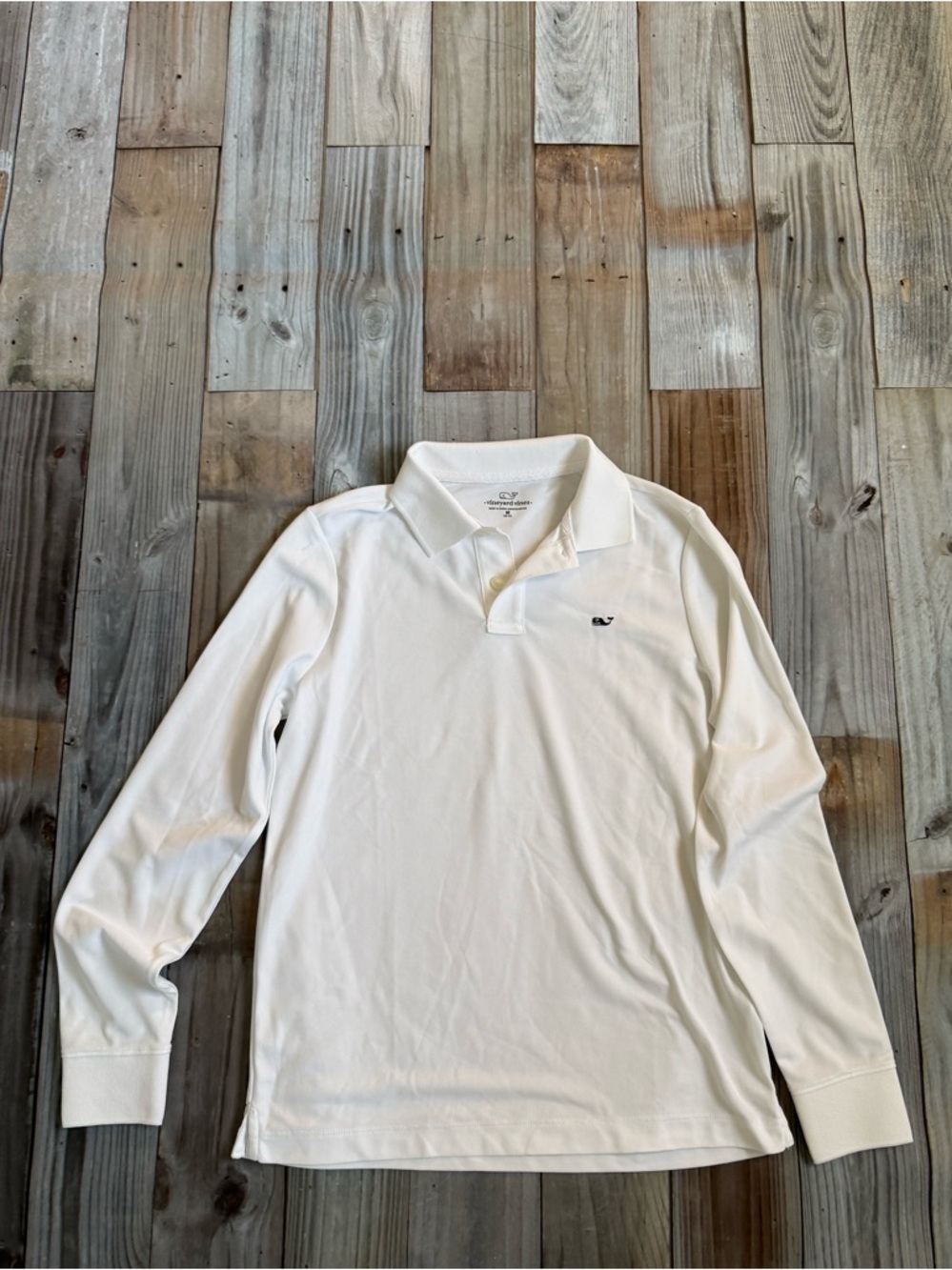 Vineyard Vines White Long-Sleeve Polo